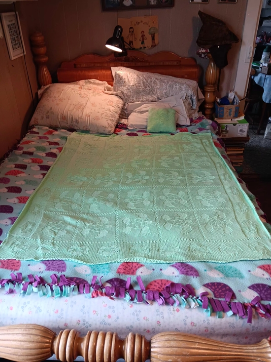 Other - Handmade Mint Green Knit BABY Blanket